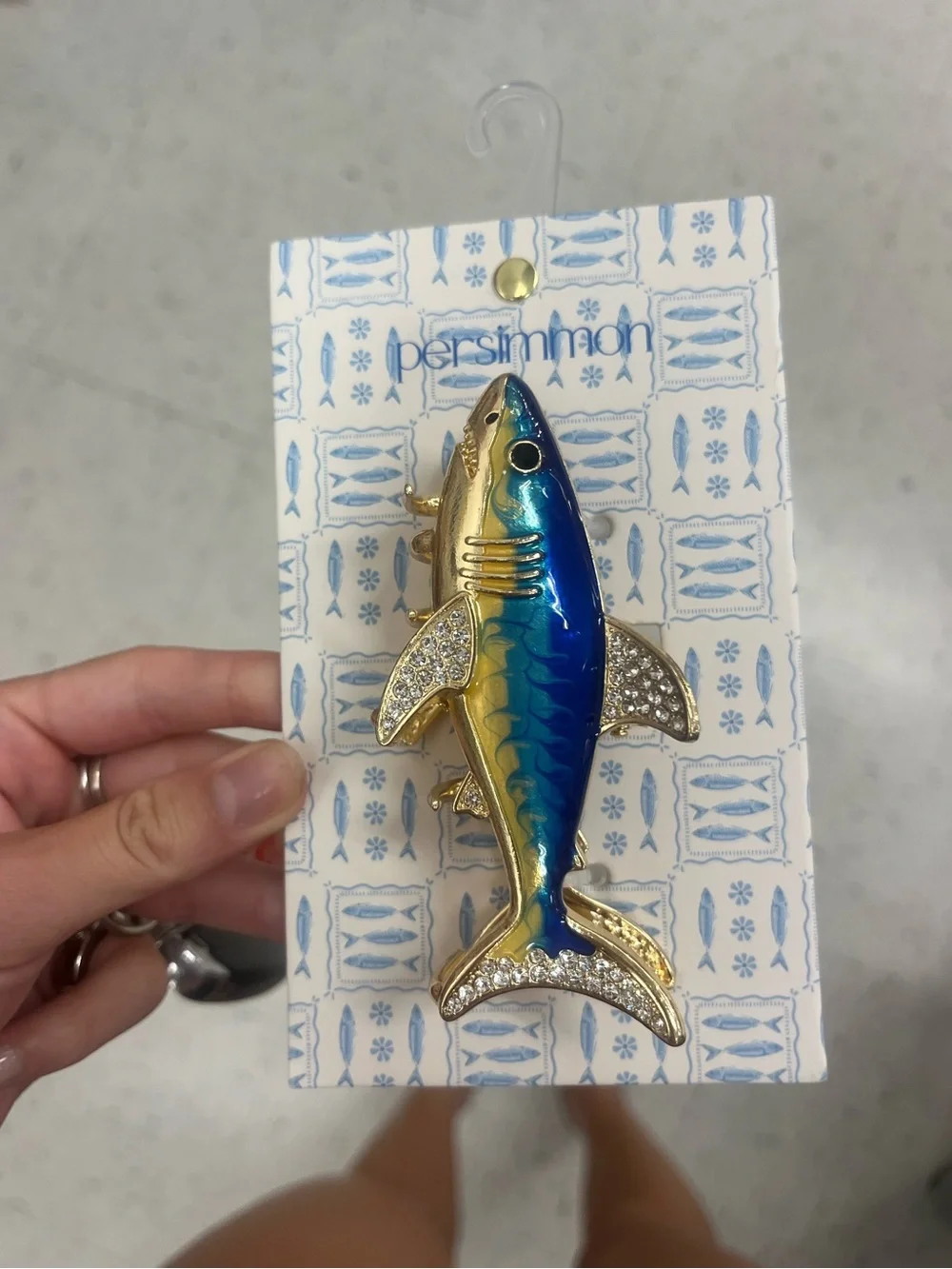 Blue & Gold Shark Claw clip